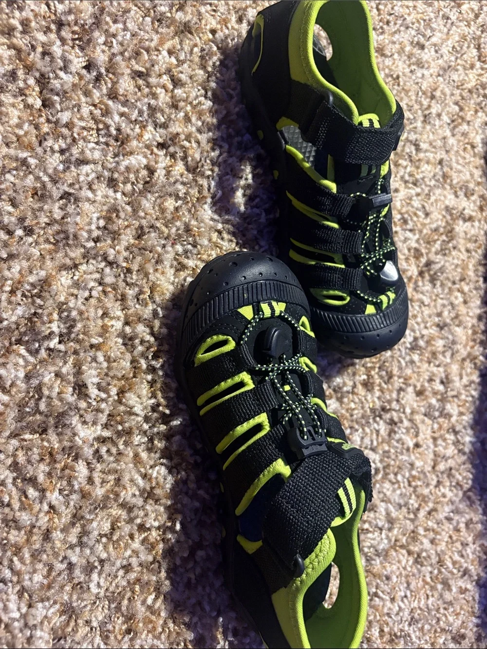 WEESTEP Kids' Black and Neon Green Outdoor Sandals